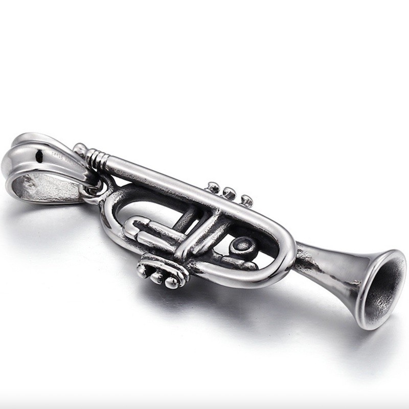 Rozsdamentes acél medál trombita fúvós hangszer, trombita