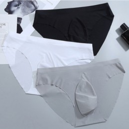 Férfi varrat nélküli Ice Silk alsónadrág, ultravékony, anatómiailag formált