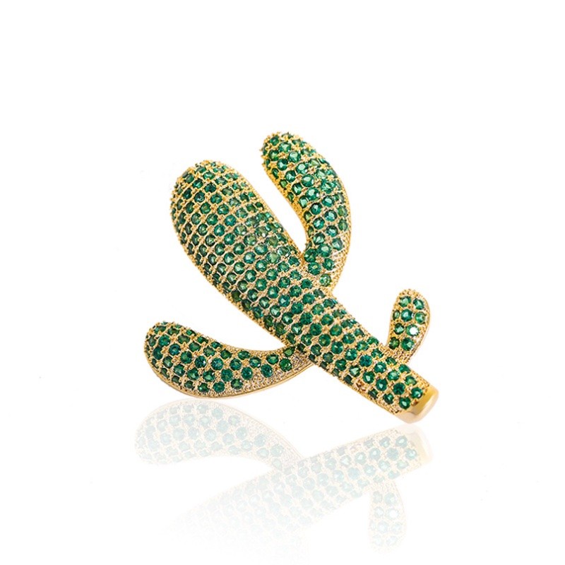 Zöld kaktusz bross