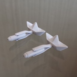Spinki do mankietów papierowa łódka z origami