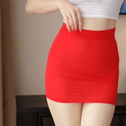 Erotická sexy polopriehľadná minisukňa Ice Silk, s vysokým pásom