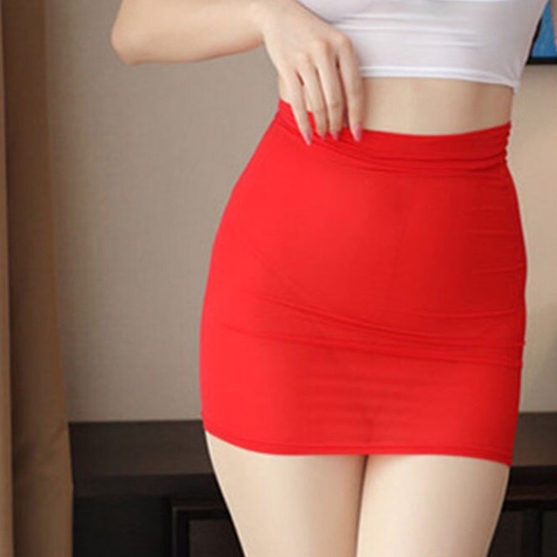 Erotická sexy polopriehľadná minisukňa Ice Silk, s vysokým pásom