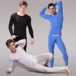 Pánské pyžamo chladivé, ultratenké, průsvitné, sexy, Ice Silk