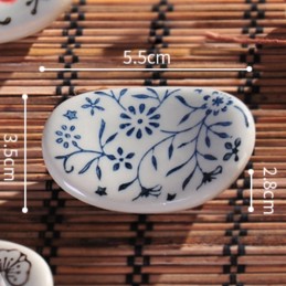 Sushi ajándék edénykészlet két személyre, japán stílusú, kék virágok