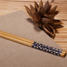Zestaw upominkowy naczyń do sushi dla dwojga, japoński styl, niebieskie kwiaty