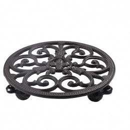 Öntöttvas talapzat a virágcserép alá 28cm kerekeken