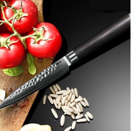 Professzionális kés gyümölcsökhöz, zöldségekhez, sushihoz damaszt acélból 60-62HRC, VG-10, 67 rétegű