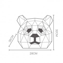 Állat maszk 3D papír panda, összecsukható, kreatív