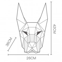 Zvířecí maska 3D papírová, pes Doberman, skládací, kreativní