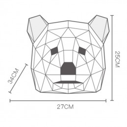 Zvieracia maska 3D papierová, medveď, Bear, skladacia, kreatívna, DIY