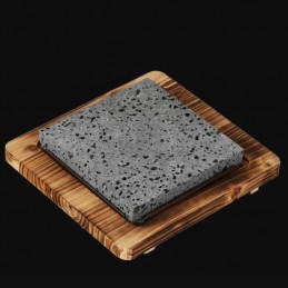 Lawowy porowaty kamień grillowy 16x16x3cm, stołowy BBQ do steków, warzyw