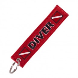Prívesok na kľúče textilné, kľúčenka pre potápačov, s potápačskou vlajkou, Diver
