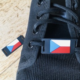 Ozdoba na tkaničky gumová, přezka na tkaničky, česká vlajka, Česká Republika