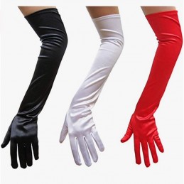 Długie satynowe rękawiczki
