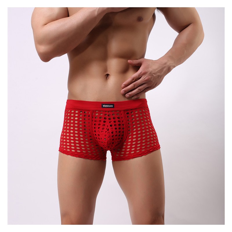 Męskie wyrafinowane perforowane bokserki