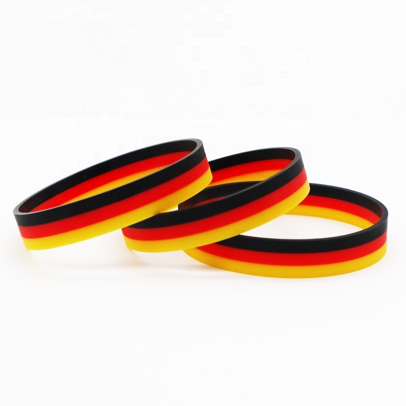 Bransoletka silikonowa w kolorach niemieckiej flagi, RFN, Germany