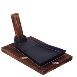 Öntöttvasból készült kapa, hús tálalásra, rusztikus alátét, dizájnos