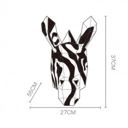 Állat maszk papírból 3D, zebra, hajtogatható, kreatív, origami