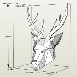 Zvířecí maska 3D papírová, Jelen, Deer, skládací, kreativní, DIY