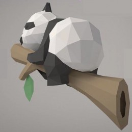 3D kreatív papír kirakó, fán alvó panda