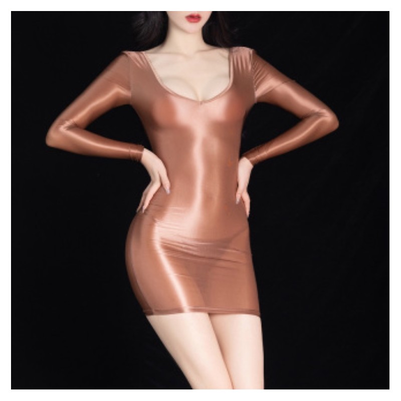 Erotické mini šaty polopriehľadné, s hlbokým výstrihom, Ice Silk