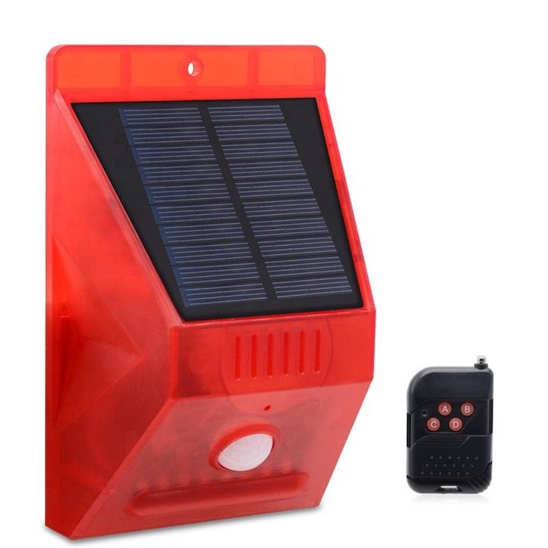 Vonkajšie bezpečnostné bezdrôtové solárne LED svetlo, pohybový alarm, s diaľkovým ovládaním