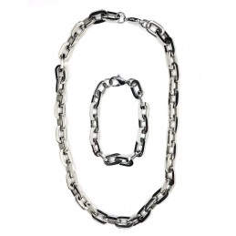 Souprava náhrdelník a náramek řetěz z chirurgické oceli