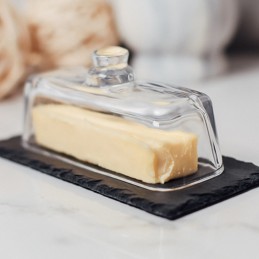 Maslienka malá sklo a bridlice, dóza na maslo