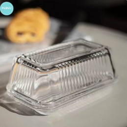Szklany pojemnik na masło w stylu retro