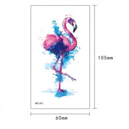 Jednorazowy kolorowy samoprzylepny tatuaż flaming, flamingo