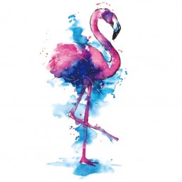 Jednorázové barevné nalepovací tetování plameňák, flamingo