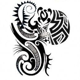 Veľké falošné tetovanie na chrbát, hrudník v maorskom štýle, maori