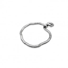 Bransoletka cienka, designerska, formowalna w kształcie węża, srebrna