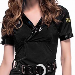 Erotický lesklý sexy kostým policistka