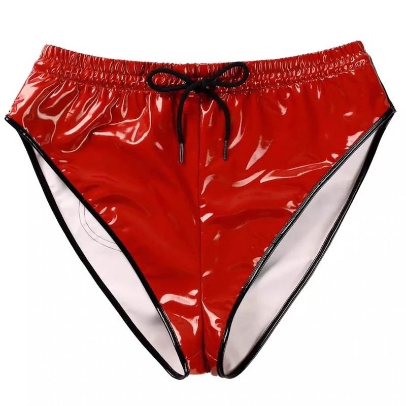 Női magas szabású bugyi, PVC lakk