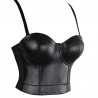 Módní dámský koženkový crop top je sexy a zároveň elegantní. Crop top je v přední části tvořen imitací kůže a zadní část je vyrobena z pružného materiálu a opatřen klasickými háčky. Díky tomu se korzet perfektně přizpůsobí Vaší postavě. Součástí korzetu jsou odjímatelná podprsenková ramínka.