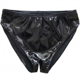 Erotické dámské lesklé PVC kalhotky s otvorem