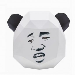 3D papír Panda maszk emberi arccal, összecsukható, kreatív