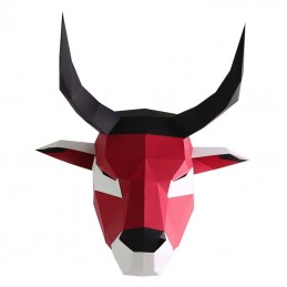 Zwierzęca maska 3D papierowa, yak, jak, składana, kreatywna, origami