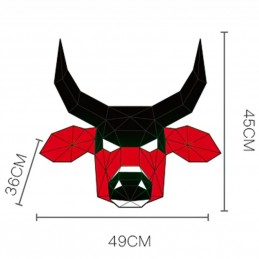 Zvieracia maska 3D papierová, býk, skladacia, kreatívna, origami
