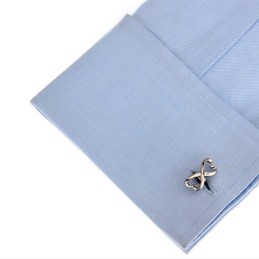 Spinki do mankietów dla zakochanych, połączone serca infinity