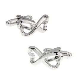 Spinki do mankietów dla zakochanych, połączone serca infinity
