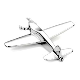 Prívesok lietadlo lesklý, oceľový, pre pilotov