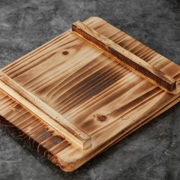 Láva porózus grillkő 16x16x3cm, asztali BBQ steakekhez, zöldségekhez, SÉRÜLT