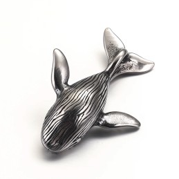 Zawieszka duży wieloryb 3D ze stali nierdzewnej