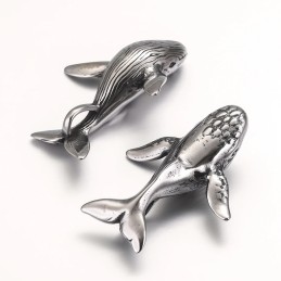 Prívesok veľký nerezový 3D veľryba