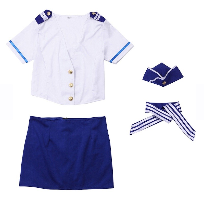 Erotikus szexis jelmez stewardess, légikisasszony