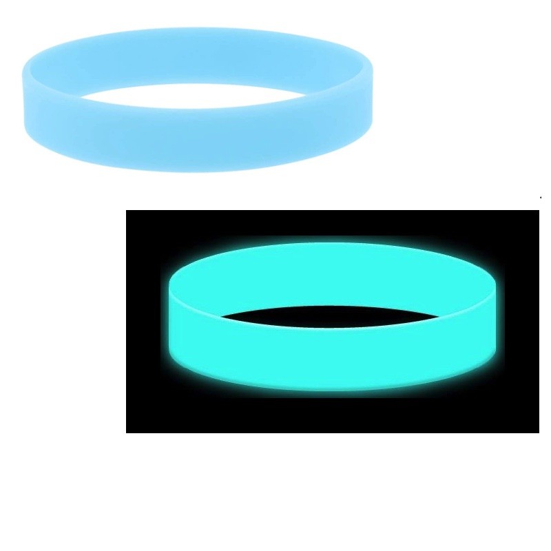 Silikónový náramok bez potlače svietiaci v tme