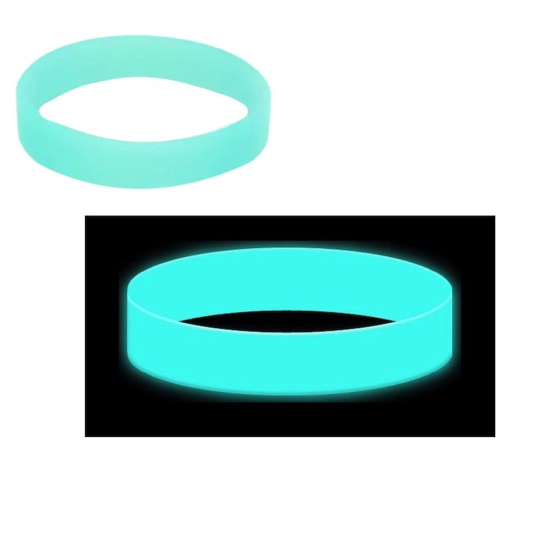 Silikónový náramok bez potlače svietiaci v tme