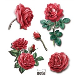 Tymczasowa naklejka tatuaż kolorowej róży dla zakochanych